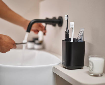 Joseph Joseph Easy-Store - Compact Toothbrush Holder Caddy Bathroom Storage , Grey/White, Regular