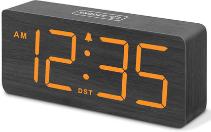 DreamSky Wooden Digital Alarm Clock for Bedroom with Large Numbers