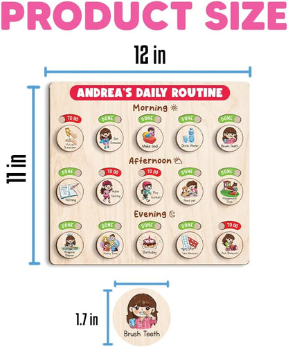 Wooden Chore Chart for Kids, Wooden Daily Routine Chart for Kids, Visual Schedule for Kids, Chore Reward Chart, Bedtime Morning Routine Chart for Toddlers