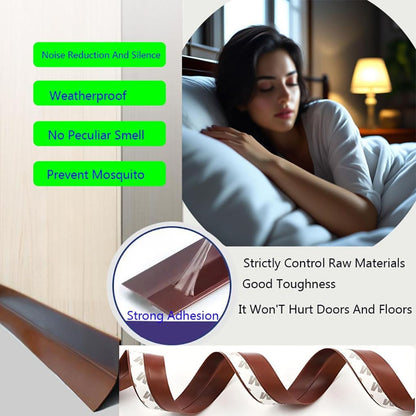 Silicone Seal Strip,Weather Stripping for Door or Window,Weatherproof Soundproof Self Adhesive Door Strip Bottom, Door Draft Stopper Silicone Strip Tape (Black Length 16.5 Feet Width 45mm)