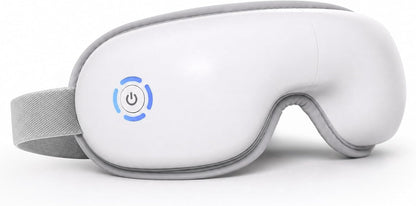 Eye Massager with Heat and Compression for Eye Strain Relief, Heated Eye Mask for Dry Eyes, Migraine & Stress Relief, Bluetooth Music, Rechargeable Foldable (Matte White)