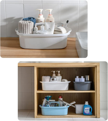 JiatuA Large Cleaning Supplies Caddy Portable Shower Caddy Basket Dark Gray | Sturdy Supply Organizer with Handle Plastic Bucket Tool Storage for Bathroom Bedroom Kitchen Garden College Dorm Essentials