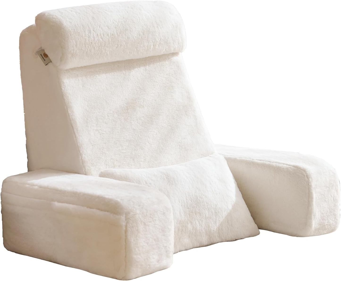 X-Large Reading Pillow for Bed Sitting Up with Sturdy Armrests & Supportive 60° Ergonomic Backrest Design for Reading, Gaming, TV & Relaxation