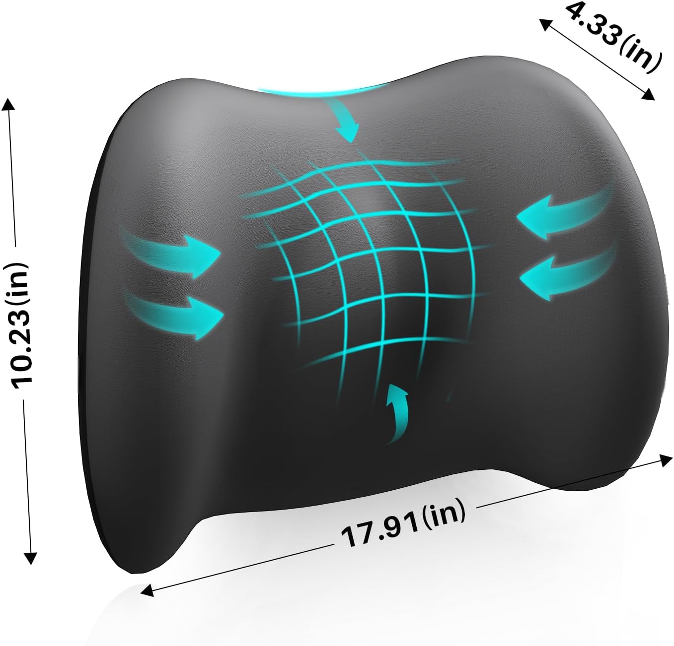 Lumbar Support Pillow for Office Chair, Memory Foam Car Back Cushion | Lumbar Pillow Lower Back with 4d Mesh Cover Adjustable Straps, Ergonomic Chair Back Pillow for Office, Car, Gaming Chairs