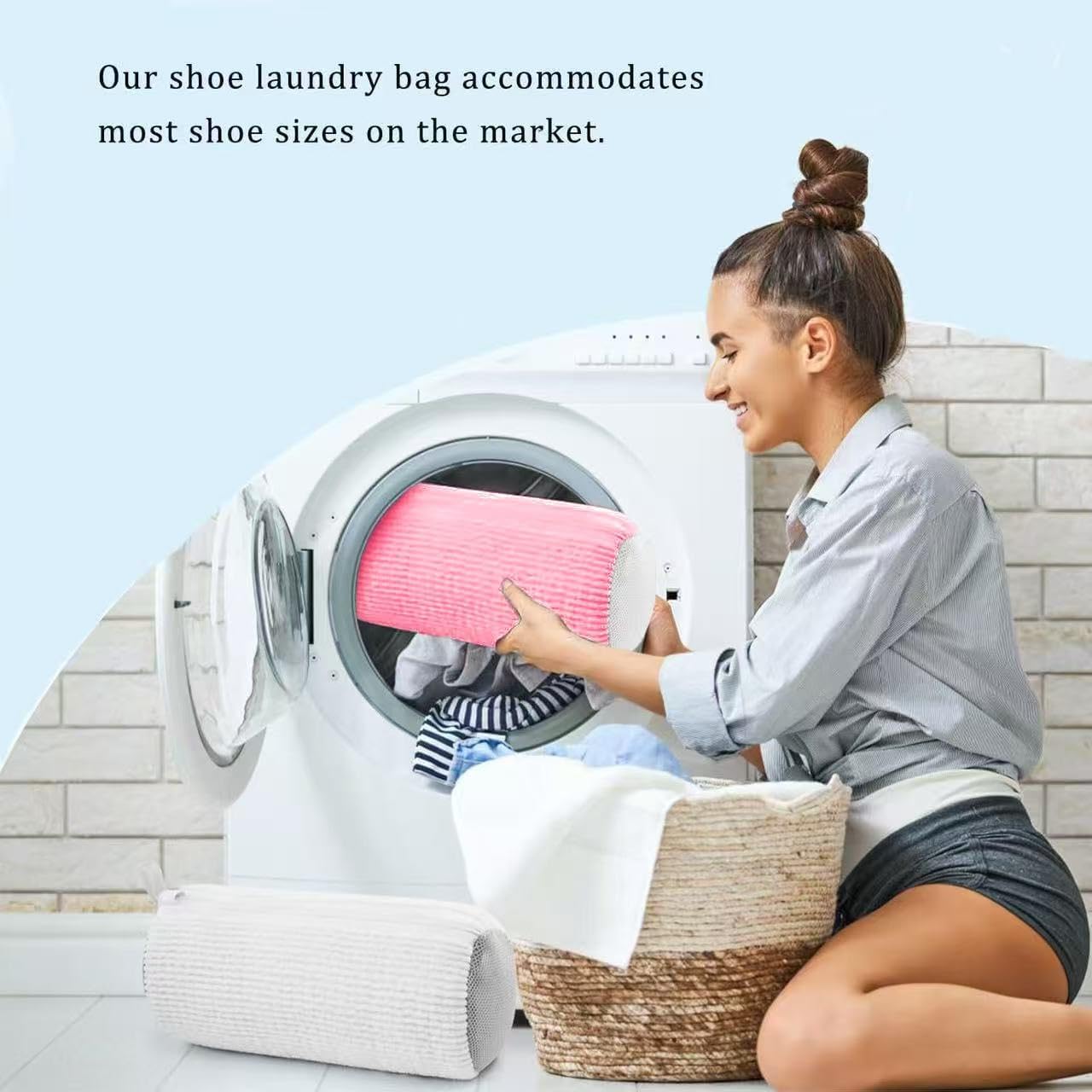 2Pcs Shoe Washing Machine Bag Laundry Shoe Bags for Washing Machine, Shoe Washing Bag Shoe Laundry Bag for Washer and Dryer Reusable Shoe Washing Bags (Grey)