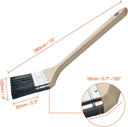 Great Andrew Radiator Paint Brush 4" with Long Handle | Bent Radiator Brush for Celling, Wall Treatment, Edging, Hard-to-Reach Painting &Cleaning