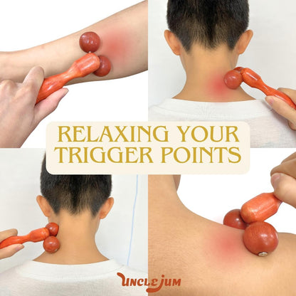 Massage Wooden Thai Wood Double Roller Massage Stick Wood Therapy Massage Tools Handheld