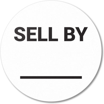 Sell By/Expiration Food Date Labels (1.5 inch, Round - 300 Labels)