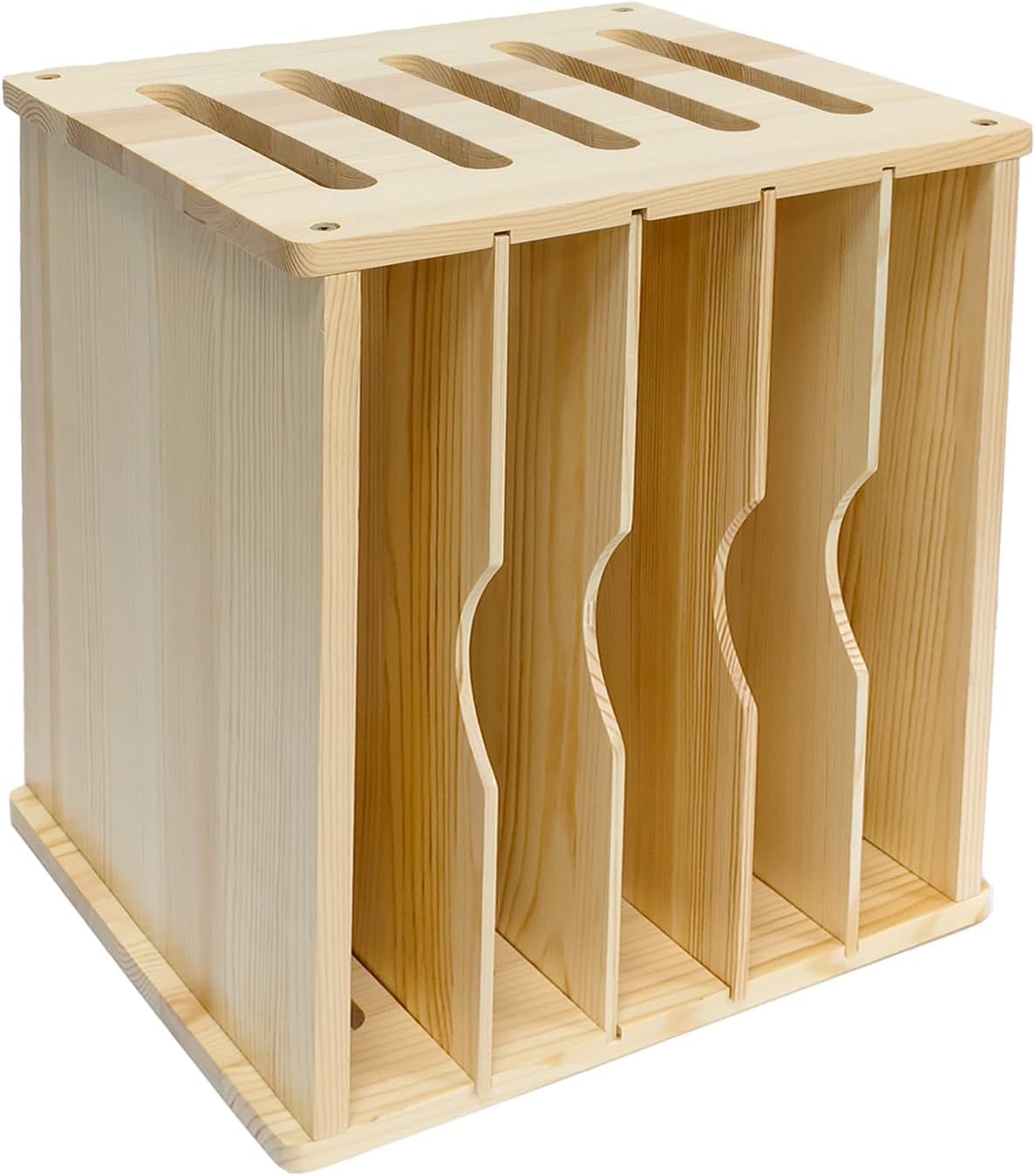 6 Tier Wood Cabinet Vertical Tray Dividers, 16.73in x14.13in x12.4in | Wooden Organizer For Sheets, for Cookie Sheet, Baking Trays, Cutting Board, Pans, for Organizing Cabinets, 5Y Warranty