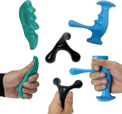 Trigger Point Massage Tool Set, 3-Piece Thumb Saver Massager with Ergonomic Grip, Handheld Self-Massage Knobs for Full Body Muscle Tension Relief, Deep Tissue Pressure Point Therapy