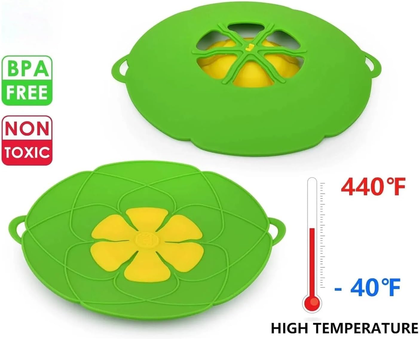 2pcs Silicone Spill Stopper Lid Cover - 10.2 Inch Kitchen Cooking Tool for Boil Over Prevention(Gray Pot Lid)