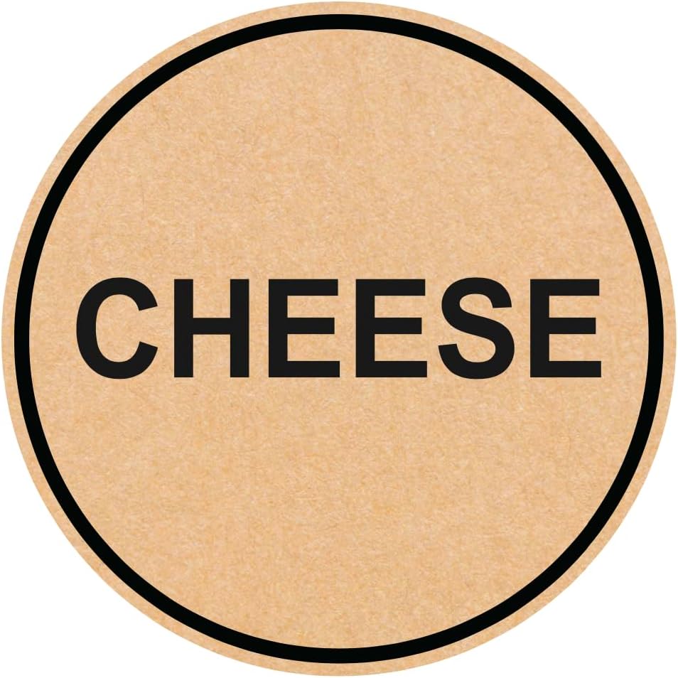 1 inch 500 PCS Cheese Stickers Food Rotation Removable Adhesive Stickers