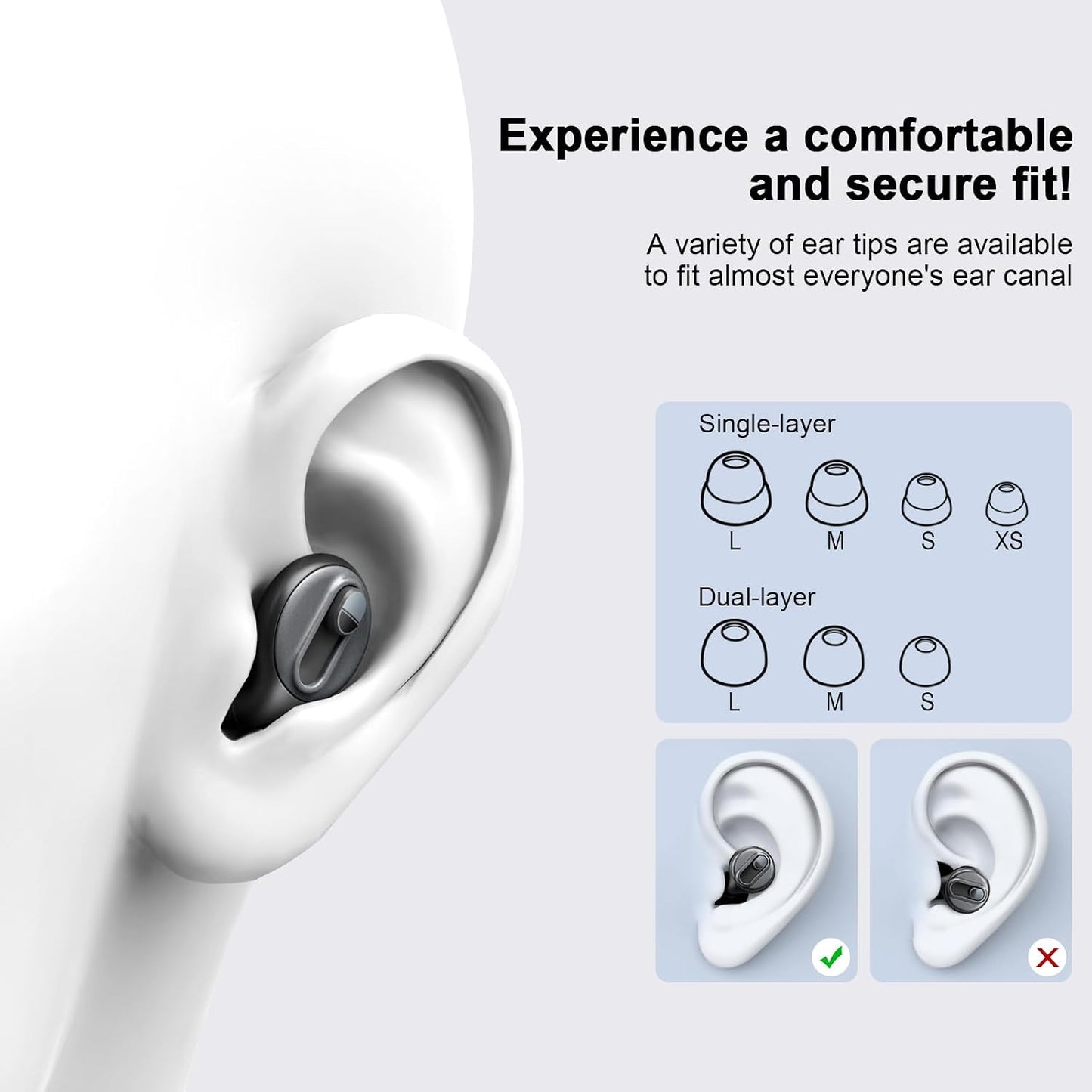 Adjustable Ear Plugs-2, 17-35dB Noise Reduction Hearing Protection EarPlugs, Reusable Silicone Earplug for Sleep/Focus/Travel/Concerts, 7 Pairs of XS/S/M/L Single/Double Eartips with Magnetic Case