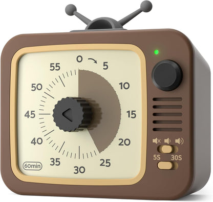 LIORQUE Visual Timer for Kids with Pause, 60 Minute Countdown Timer, Green | Non-Ticking, 3 Volume Levels, Back Magnetic, Two Ringing Durations, Light Indicator, for Classroom Kitchen Office ADHD