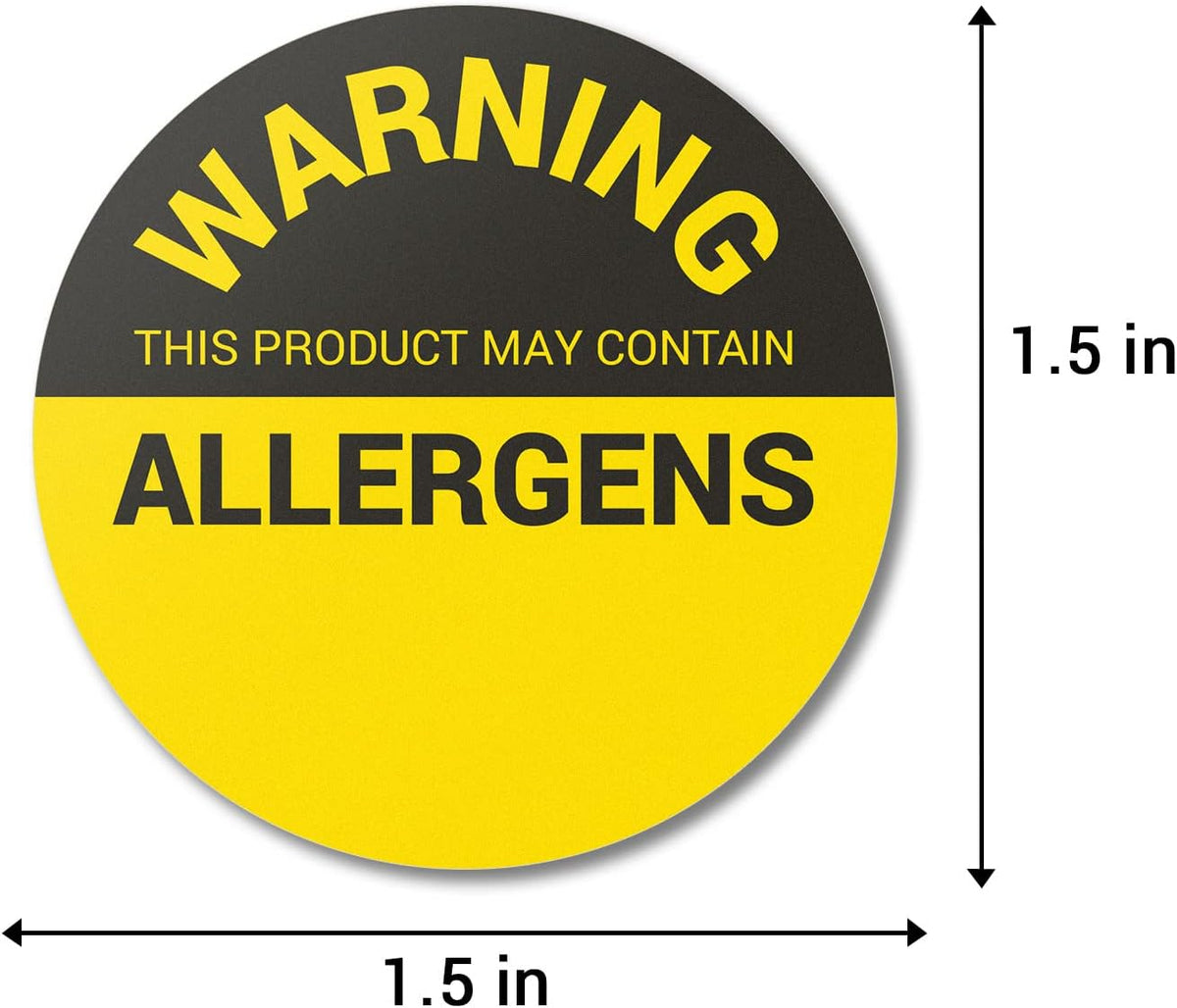 Sesame Seeds Allergy Warning Stickers, 1.5 Inch Round, 300 Labels