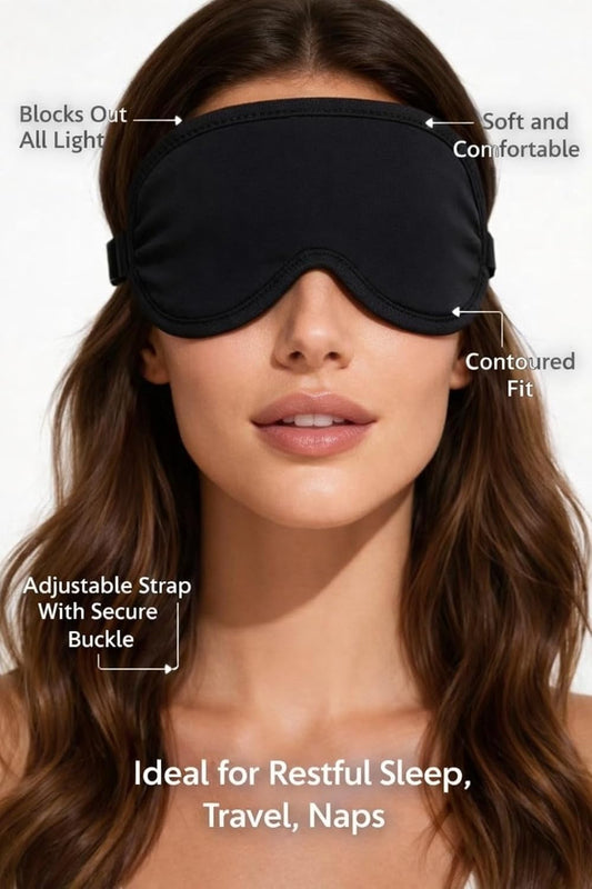 Reusable Hot & Cold Gel Eye Mask, Comfort Relax Sleeping Mask, Black (1 Pack)