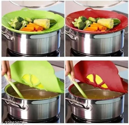 2pcs Silicone Spill Stopper Lid Cover - 10.2 Inch Kitchen Cooking Tool for Boil Over Prevention(Gray Pot Lid)