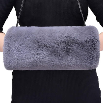 Faux Fur Hand Muffs for Women Winter Warm Arm Hand Warmer Gloves Arms Warmer Fluffy Warm Faux Fur Muffs with Strap