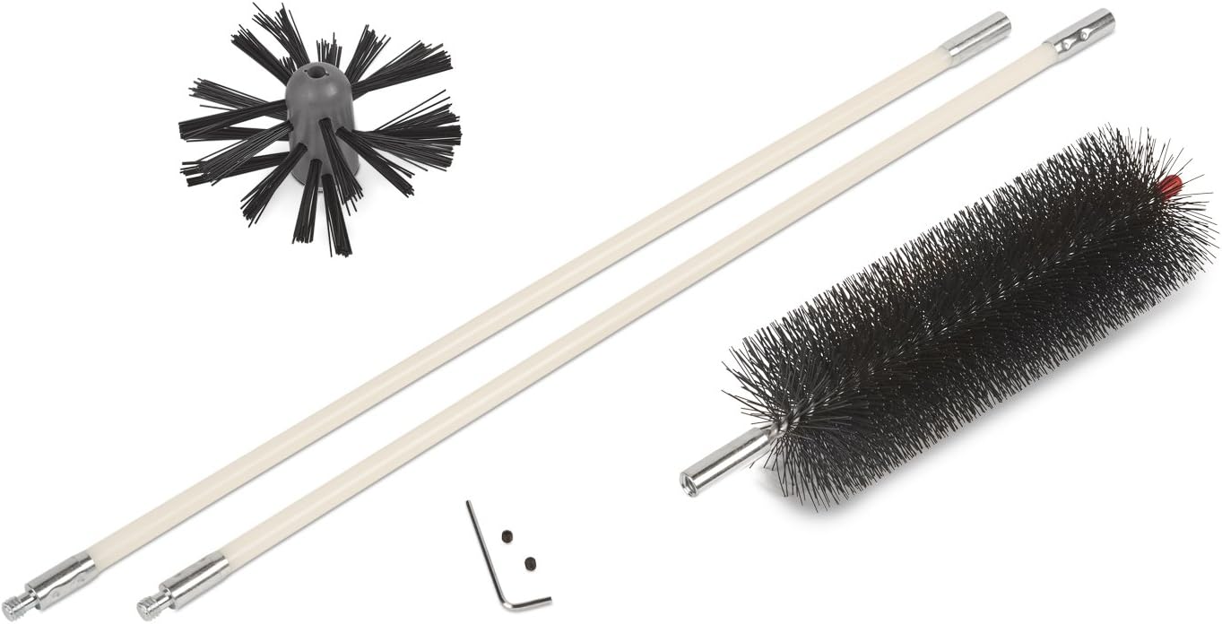 Dryer Vent Duct Cleaning Kit - Gardus RLE202 LintEater Rotary Dryer Vent Cleaner Kit, Removes Lint, Dryer Vent Cleaning System Extends Up to 12’ with 4 Flexible 3' Rods, Air Duct Cleaning Tools