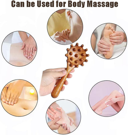 OULIGET Wooden Trigger Point Massage Tool,Spider Shape 5 Legs Massager,Scalp Massager Scraping Tool for Back,Neck,Shoulder and More