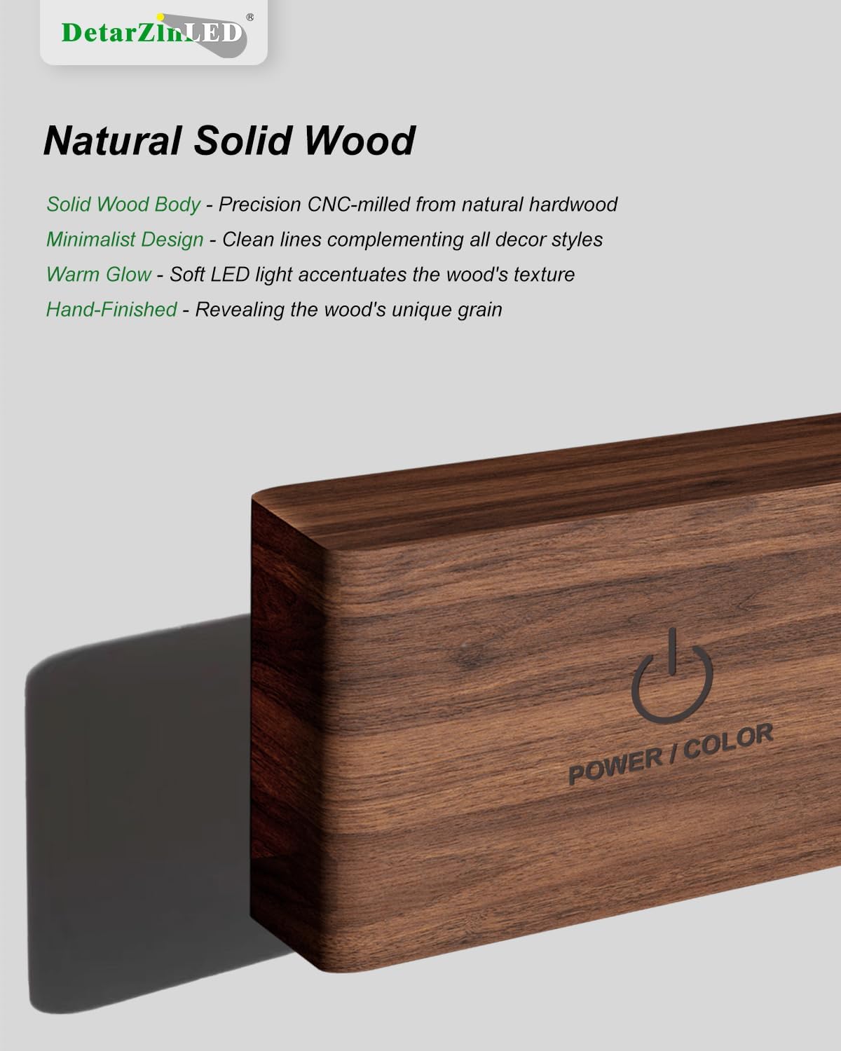 Rechargeable Wood Wall Lights with Remote & Touch, 5200mAh Battery Operated Wall Sconce 3 Color Temperatures & RGB. Magnetic, Stick-On, Dimmable Wall Reading Lamp for Bedroom, Living Room, Picture