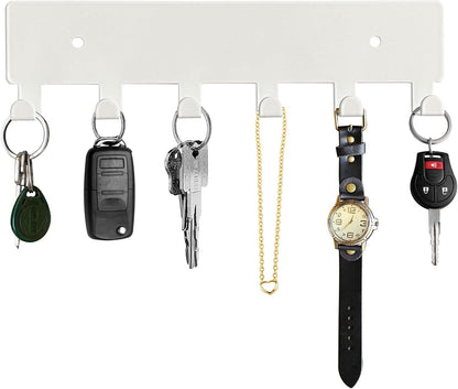 GTK Key Holder for Wall Key Hooks with Tray and 6 Hooks, Wall Mounted Key Holder for Hallway, Key Rack with Shelf for Mail Storage (Black)