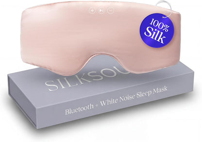 SilkSound Bluetooth Sleep Mask, 100% Mulberry Silk Headphones for Sleeping