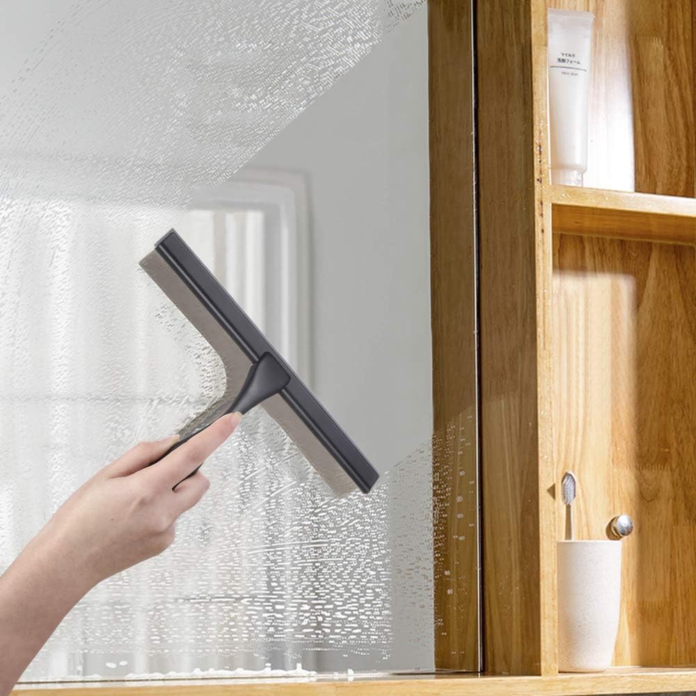 Hiware All-Purpose Shower Squeegee for Shower Doors, Bathroom, Window and Car Glass - Stainless Steel, 10 Inches