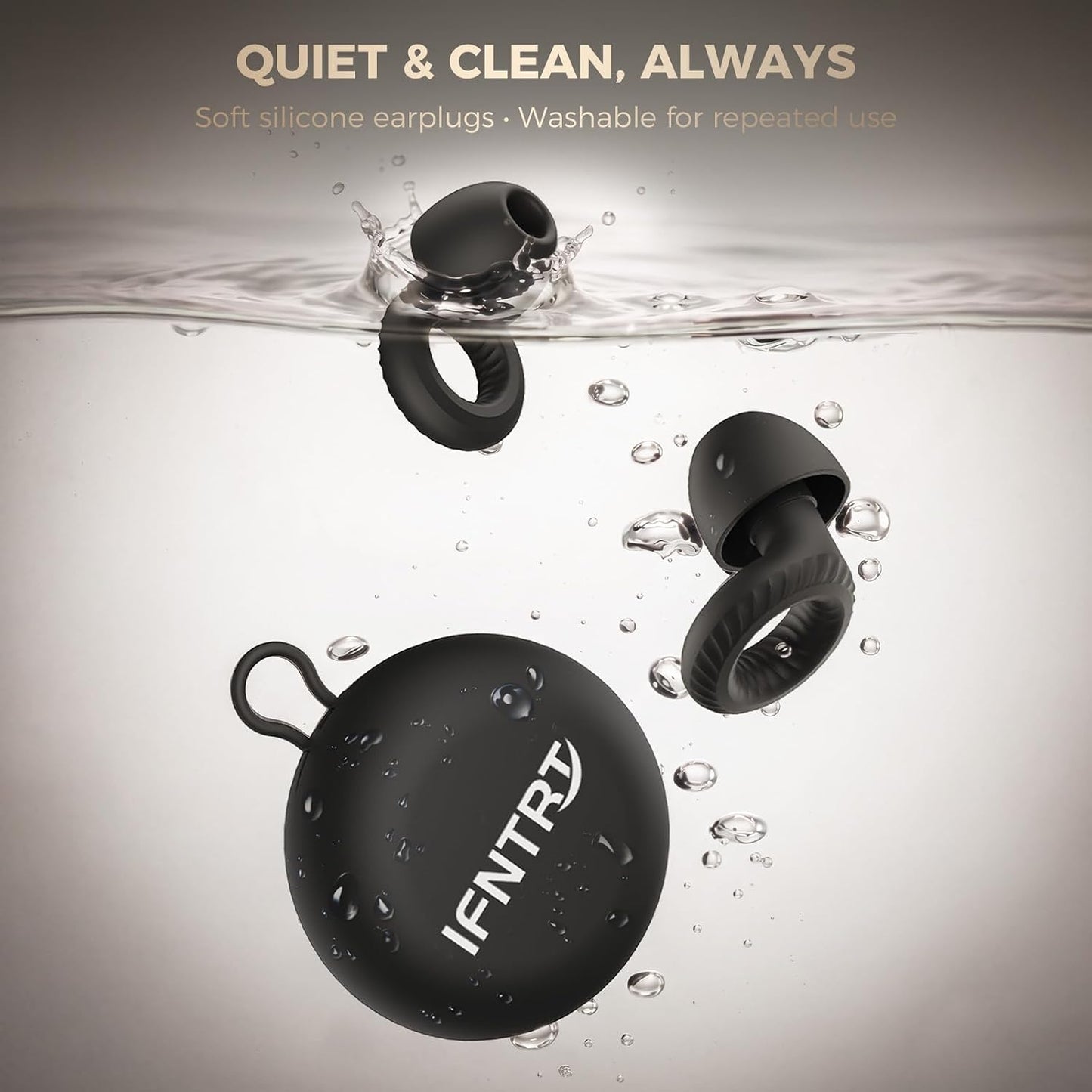 Ear Plugs for Sleeping, 28dB Silicone for Side Sleepers, Black | Soft, Reusable Silicone with 4 Ear Tip Sizes for Sleep, Travel and Focus