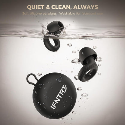 Ear Plugs for Sleeping, 28dB Silicone for Side Sleepers, Black | Soft, Reusable Silicone with 4 Ear Tip Sizes for Sleep, Travel and Focus
