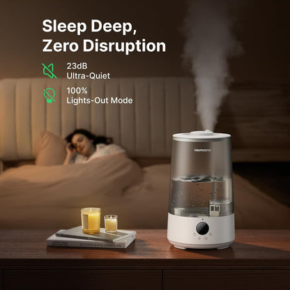 Homvana Top-Fill Cool Mist Humidifiers for Bedroom, Large Room(3.6L,Black)