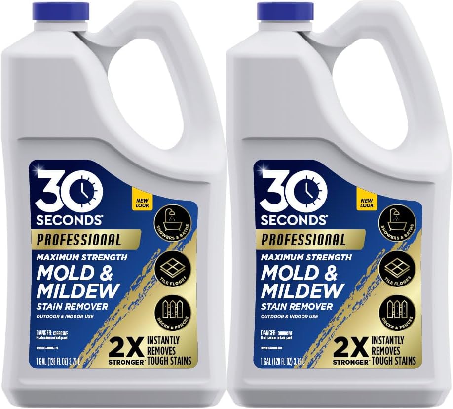 30 SECONDS Pro Mold & Mildew Stain Remover, Scrub-Free Formula, 32 Oz | Scrub-Free Formula, mold and mildew remover, mildew removal spray, mold killer, mold spray
