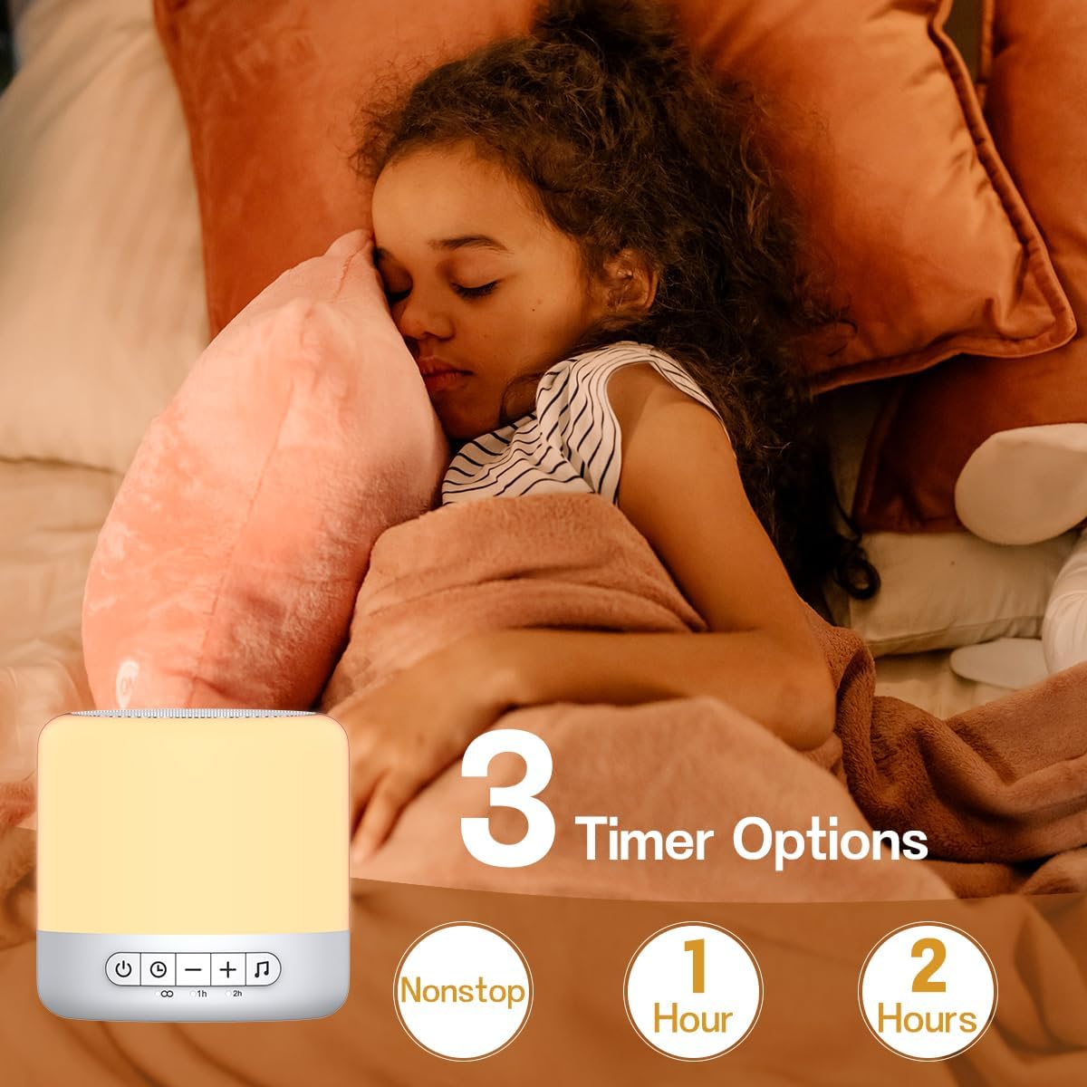 Easysleep White Noise Sound Machine with 30 Sounds 12 Night Light 32 Volume 3 Timers Portable Sleep Sound Machine for Office Travel Noise Canceling Lullaby & Rain Sound for Baby Kids Adults