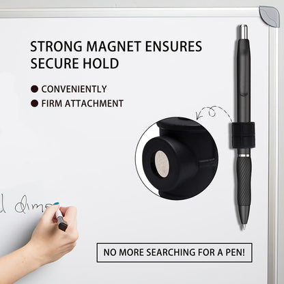 Magnetic Pen Holder for Refrigerator, 4 Pack Silicone Pencil Holder for Whiteboard, Dry Erase Marker Holder for Fridge, Locker and Metal Clipboard, Fits Pens Pencils Slim Markers