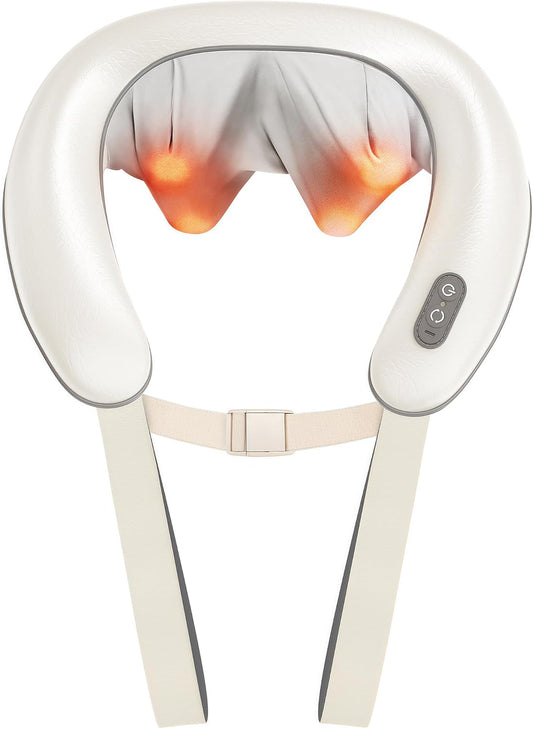 Bear Shiatsu Neck and Back Massager with Heat: Cordless Deep Tissue Neck Shoulder Massager for Pain Relief Portable 4D for Home Office & Car Use - Gifts for Women Men Mom Dad