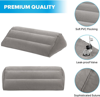 USHMA Inflatable Knee Wedge Pillow for Back Sleeping - Ultimate Under Knee Pillow for Sleeping on Back, Comfortable Inflatable Leg Wedge Pillow, Blow up Triangle Pillow for Legs Bolster