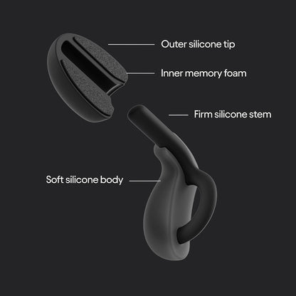 Loop Dream Ear Plugs - Soft Silicone Hearing Protection for Sleep & Snoring | Silicone & memory foam. 27dB SNR noise reduction. Customized fit. Muffles snoring for deeper, uninterrupted sleep