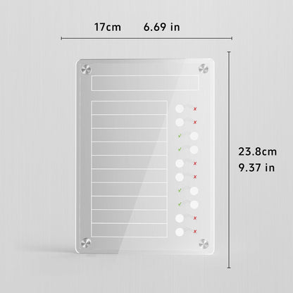 NiHome Chore Chart for Kids & Adults, Magnetic to Do List Board w/Stand | Acrylic Dry Erase Checklist & Routine Task Board, Fits Fridge Or Desk, 10 Sliders, ADHD Tools For Family Home Office School