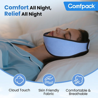 Comfpack Face Ice Pack Wrap for TMJ Relief with 4 Reusable Gel Packs | Hot Cold Therapy, Wisdom Teeth Ice Pack Head Wrap for Tooth Extraction & Teeth Removed, Oral Surgery, Cosmetic Injection
