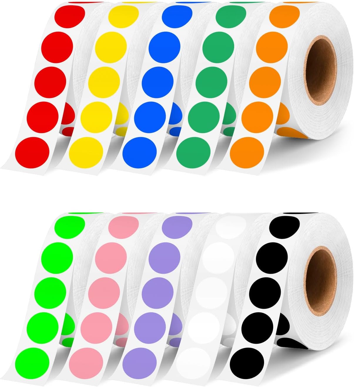 1/2 Inch Round Sticker,4 Rolls 2000Pcs Small Dot Stickers Color-Code Dots | Red+Yellow+Blue+Green 1.3cm Small Stickers Round Color Coding Circle Dots Stickers, Roll Dot Sticker Label for Office Home