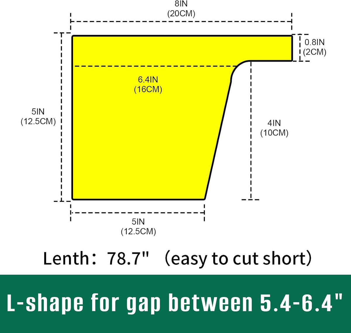 Bed Filler for Headboard, Suitable for Gap 1-2" of King Queen Twin Bed, 78.7'' Long Wedge Sleeping Pillow, Foam Mattress Gap Filler