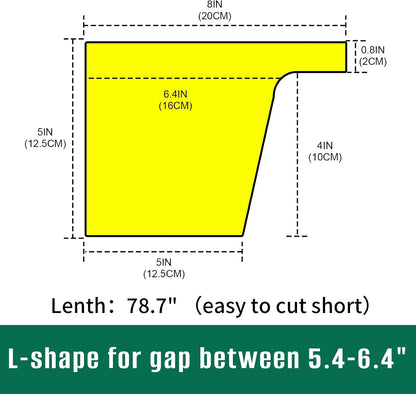 Bed Filler for Headboard, Suitable for Gap 1-2" of King Queen Twin Bed, 78.7'' Long Wedge Sleeping Pillow, Foam Mattress Gap Filler
