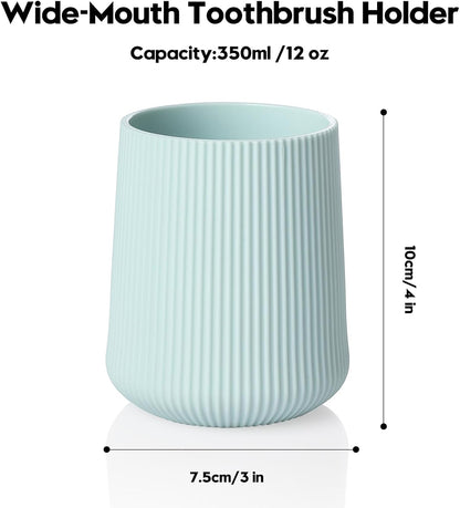 YAUKPH Black Striped Toothbrush Holder | for Electric Toothbrushes Bathroom Organizer Cup for Toothpaste Kids & Adults