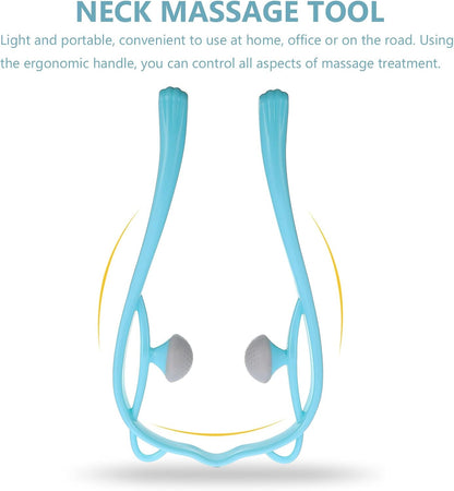 ARTIBETTER Cat-Shaped Neck Massage Roller Handheld Neck Massager Blue for Cervical Vertebra Relaxation and Muscle Relief