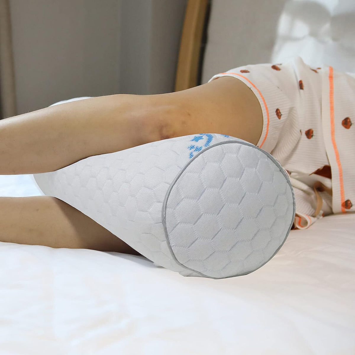 Kingnex Cylinder Bolster Roll Pillow for Back or Side Sleepers 20x8