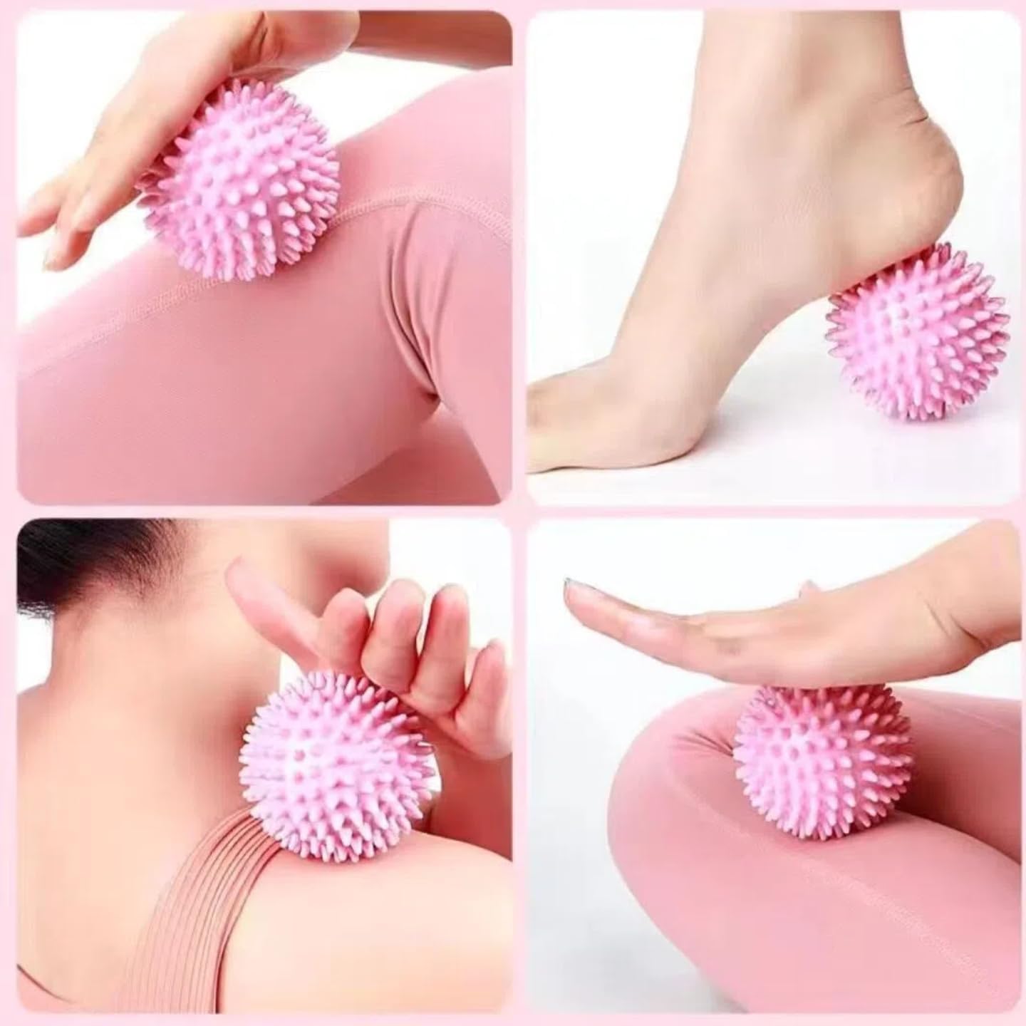 Massage Ball - Spiky for Deep Tissue Back Massage, Foot Massager, Plantar Fasciitis & All Over Body Deep Tissue Muscle Therapy，Foot Massage Ball