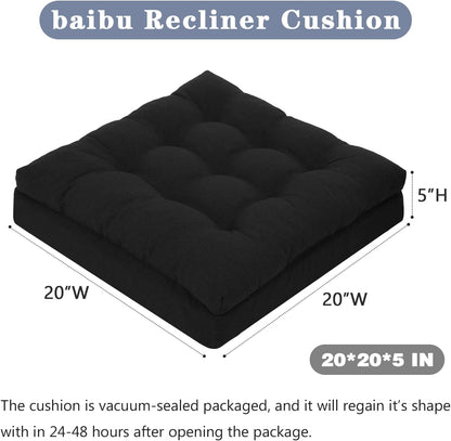 baibu Memory Foam Recliner Cushions for Elderly, 20 x 20 x 5 Inch,Dark Grey