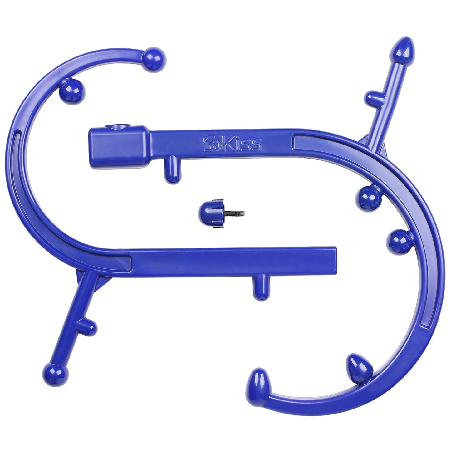 Back Massager Hook, Trigger Point Therapy Cane Massage Self Back & Neck Massager for Deep Pressure & Myofascia Pain Relief Massage Stick Blue