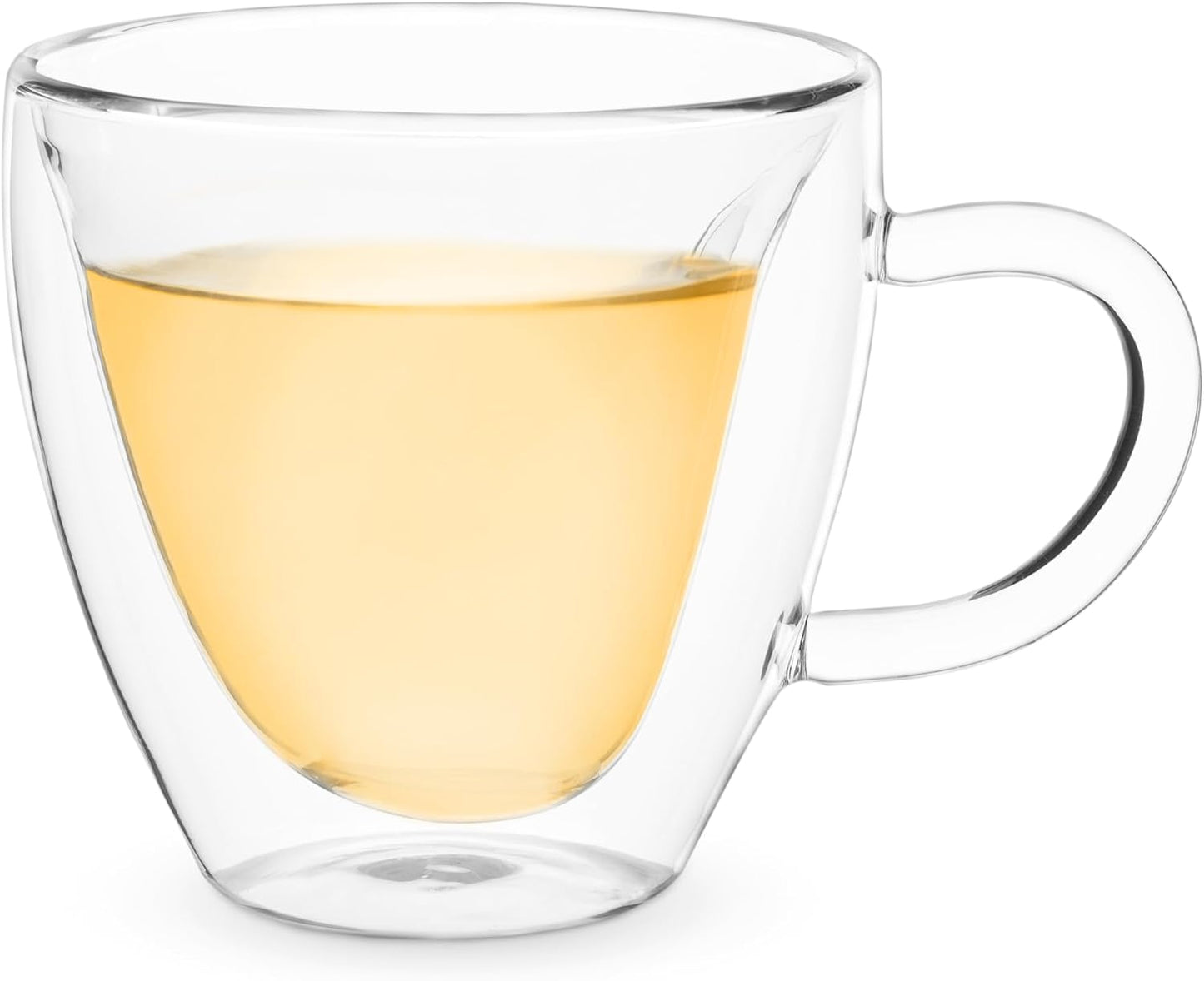 Pinky Up Blake Tea Infuser Mug with Lid, Glass Cups for Loose Leaf or Flowering Teas, Travel Mugs, Home Office, Picnic, Camping, 12 oz Set of 1, Clear
