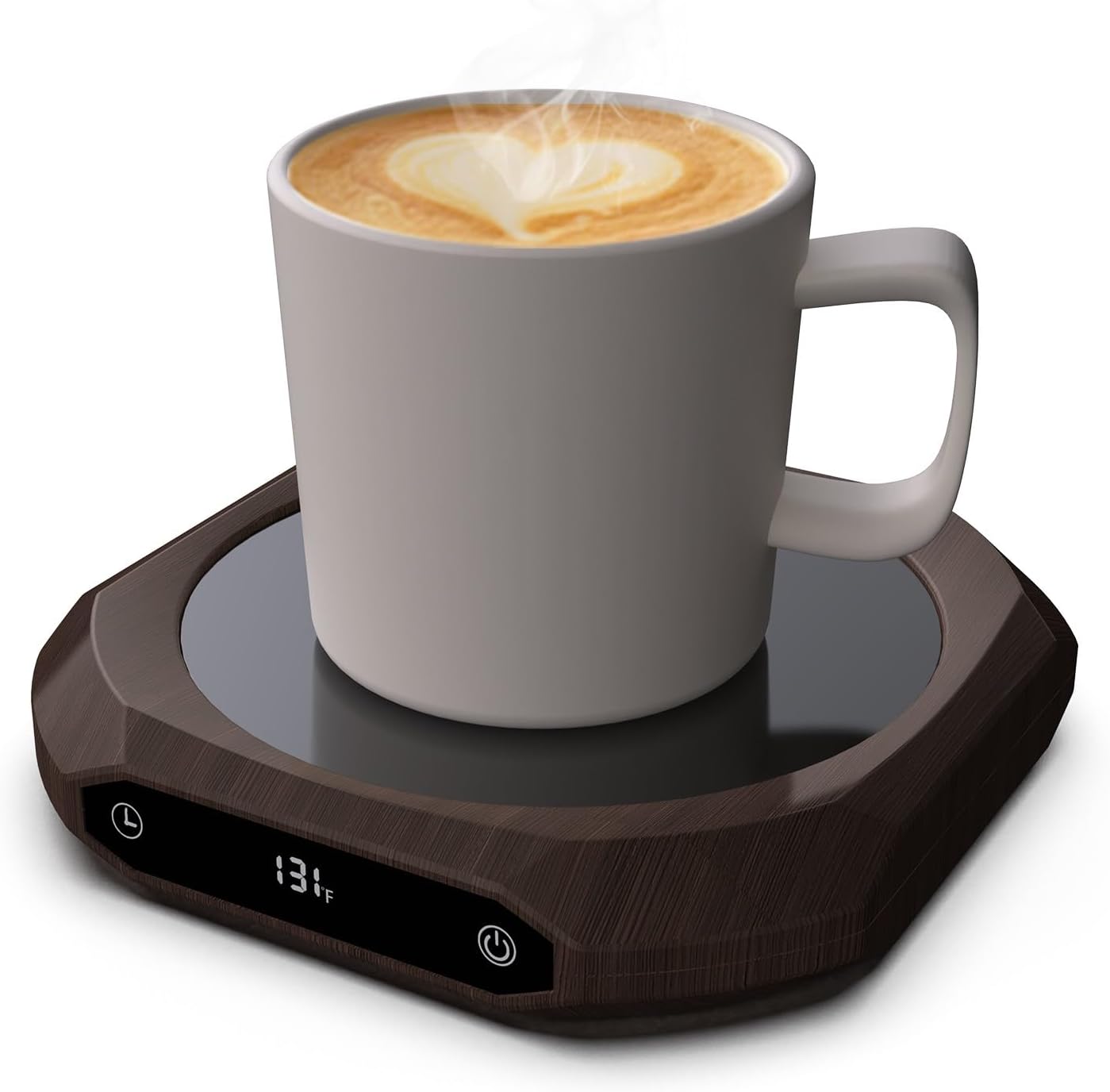 Mug Warmer for Desk - 36W Smart Coffee Cup Warmer with Timer, Auto Shut Off, 3 Heat Settings, Keep Your Coffee Warm for Office Hours,Perfect Coffee Gifts (Wood)